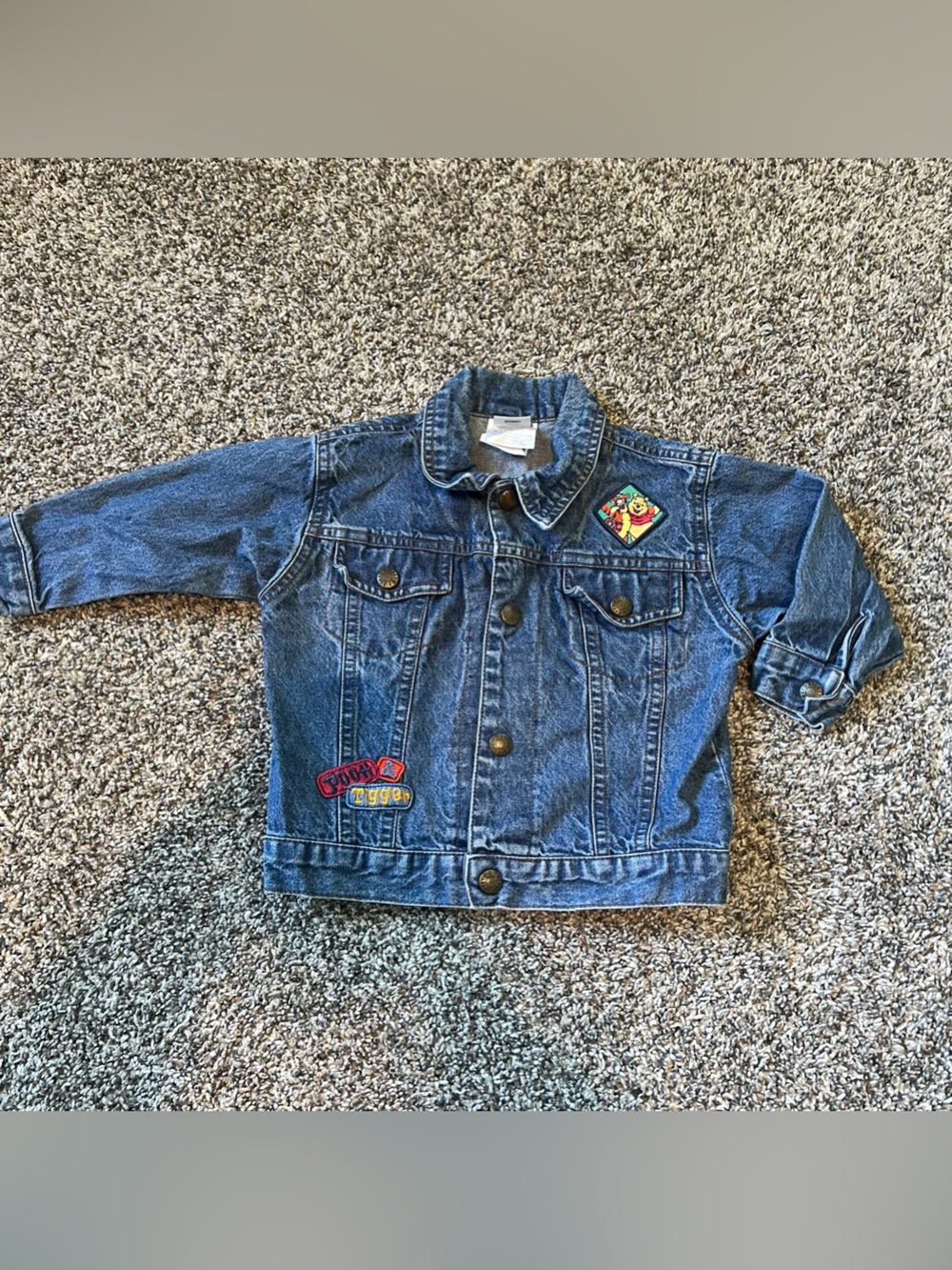 Winnie the Pooh Blue Denim Jacket with Fun Patches